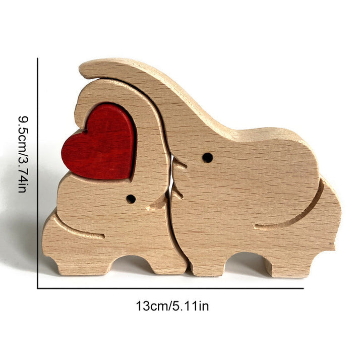 Skanto | Søtt dyrefamilie ornament, tre puslespill figur - 🎁Kjærlighetsgave