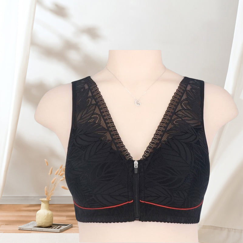 Skanto | Ensfarge Lacy Lingerie med Frontglidelås