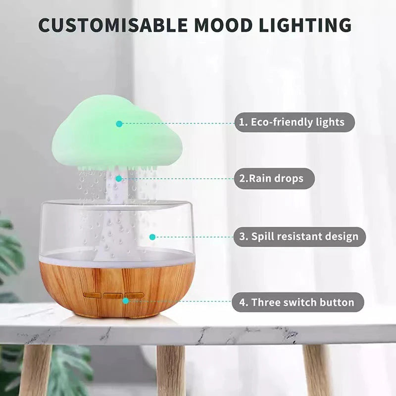 Regnsky Cloud Sopp Luftfukter Nattlampe | Skanto
