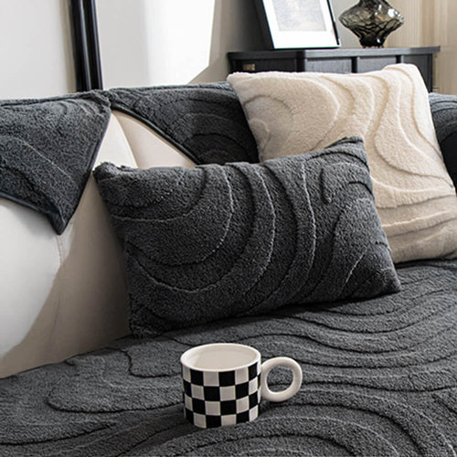 Varm Plush Bøyd Jacquard Rutsjefri Sofa Beskyttelsestrekk | Skanto