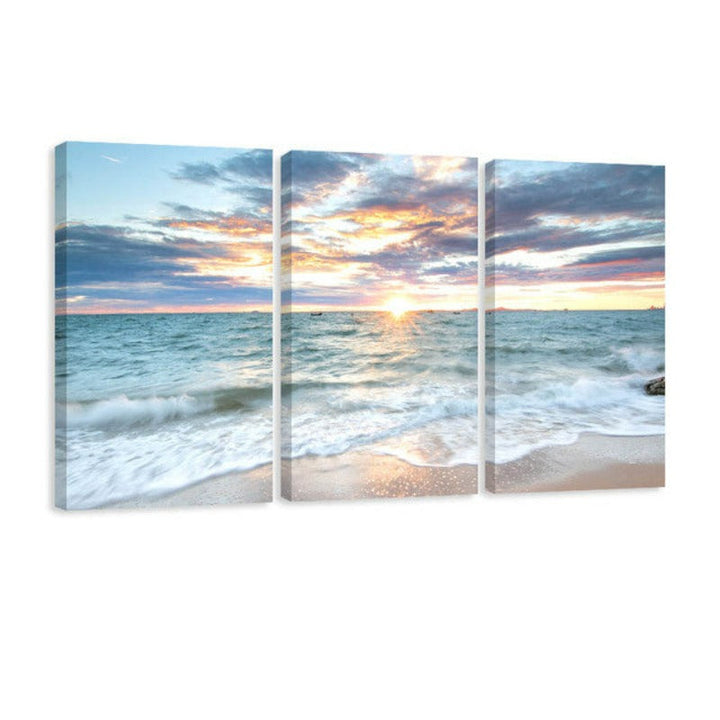 3Pcs Sunrise Beach Landscape Posters Canvas | Skanto