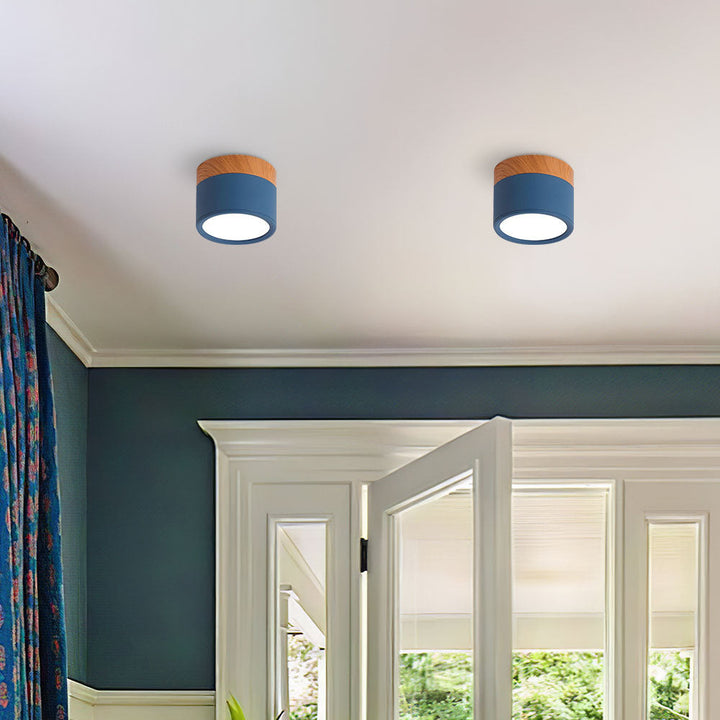 Skanto | Taklampe med rosa flush trefinish