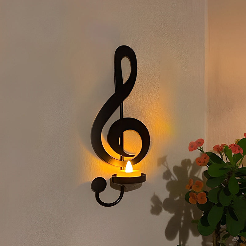 Svart Musikknot Vegglampe Skanto
