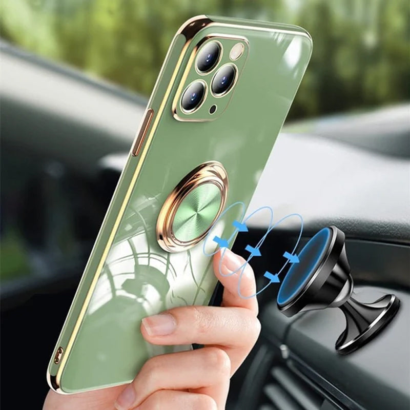 Plattiertes iPhone-deksel med ring | Skanto