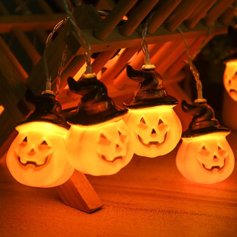 Strålende gresskar girlander Halloween med heksehatter | Skanto
