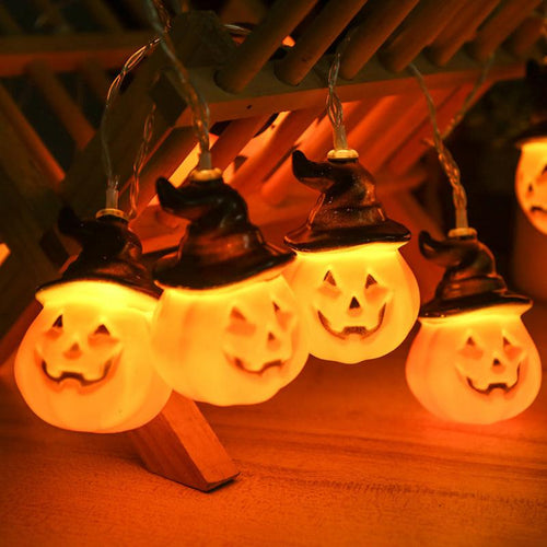 Strålende gresskar girlander Halloween med heksehatter | Skanto