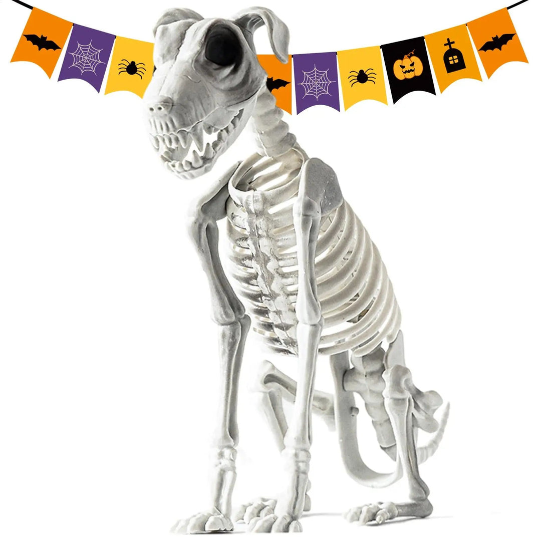 Gruselige Skeletthund-Halloween-Dekorasjonsstatue