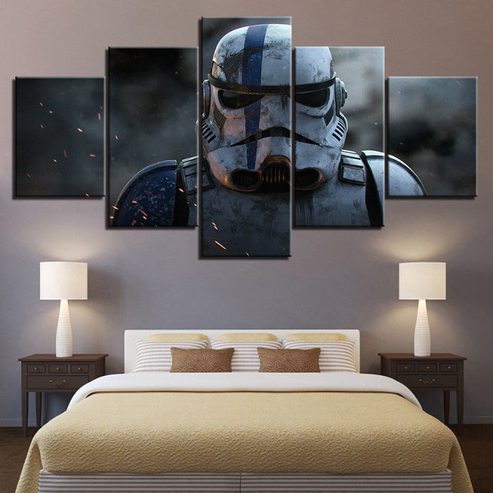 Skanto | Stormtrooper Star Wars - 5 Delt Lerret Veggkunst - Høyoppløselig Trykk