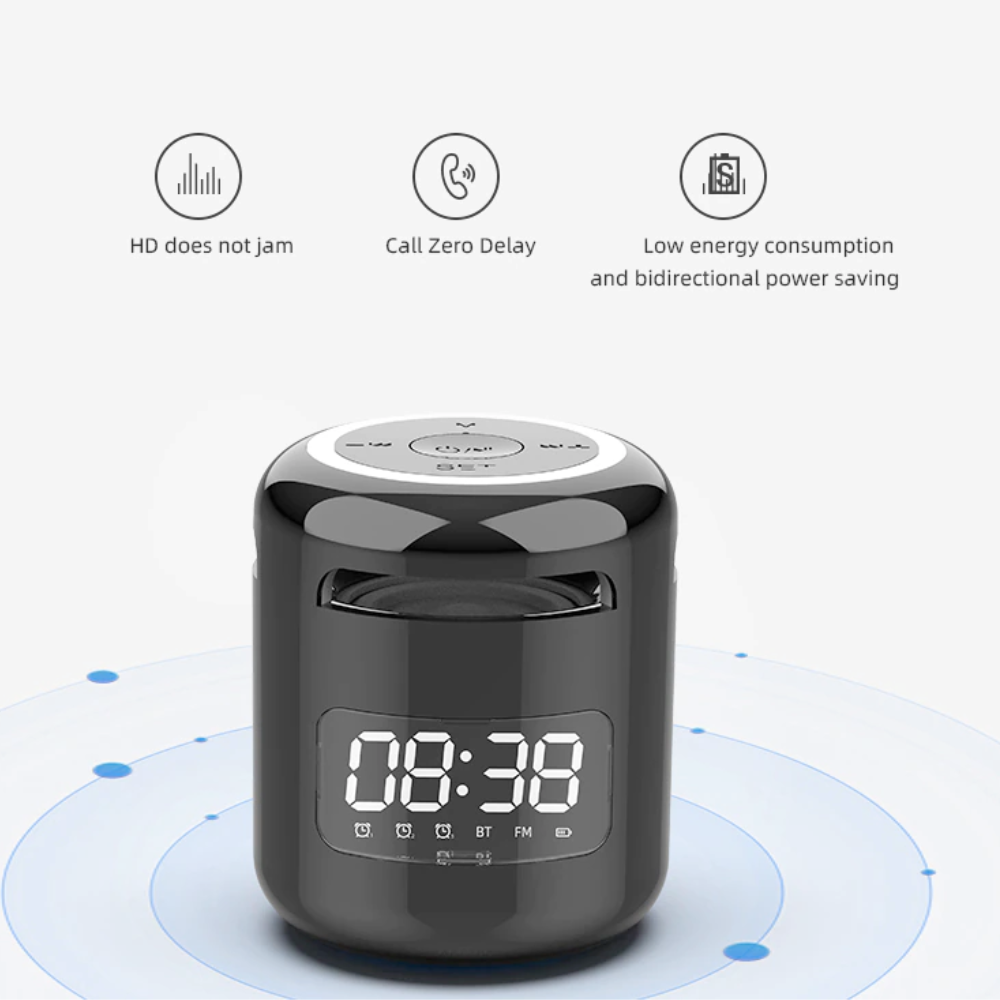 Skanto | Bluetooth Høyttaler med FM Radio Vekkerklokke