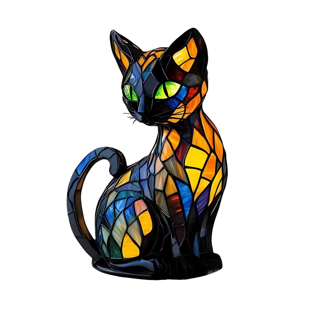 Handgefertigte, Leuchtende Katzenlampe von Lumikat – Stimmungslicht und Geschenkidee