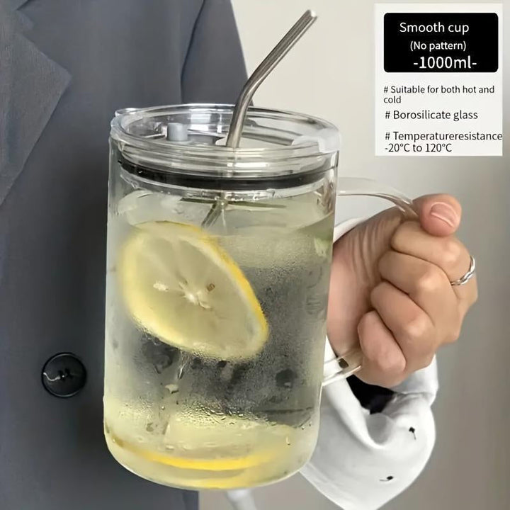 Skanto | Stor Glasskopp med Lokk & Strå