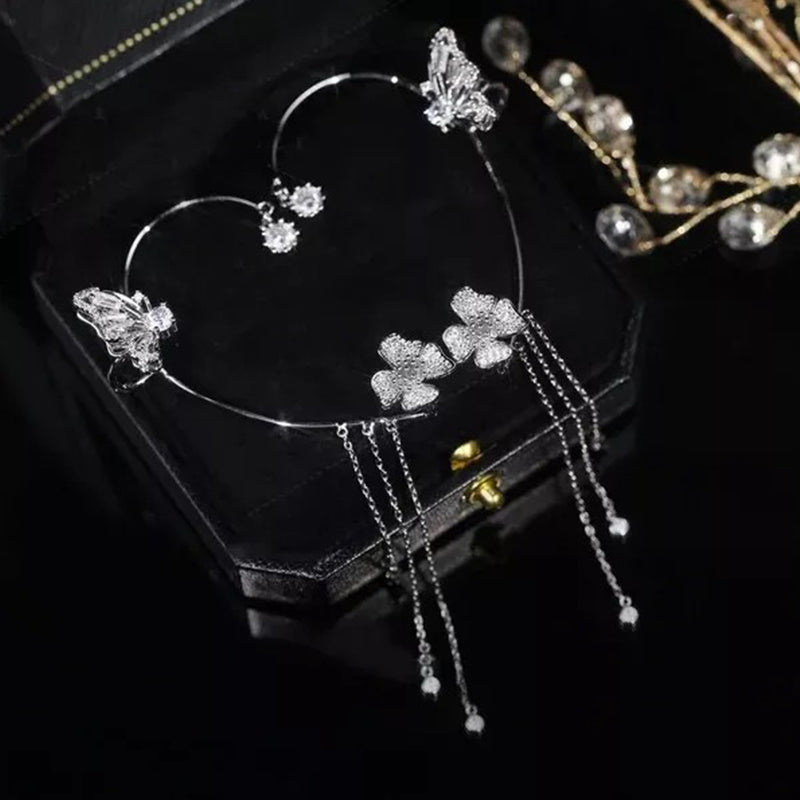 Skanto | Butterfly Blomst Rem Style Zircon Øredobber