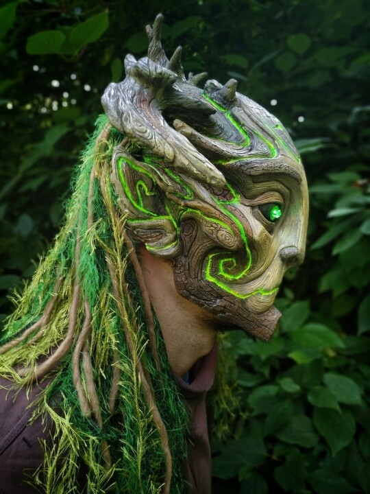 Skanto | Grønn Mann Skog Ånd Maske Kostyme Tilbehør Masker