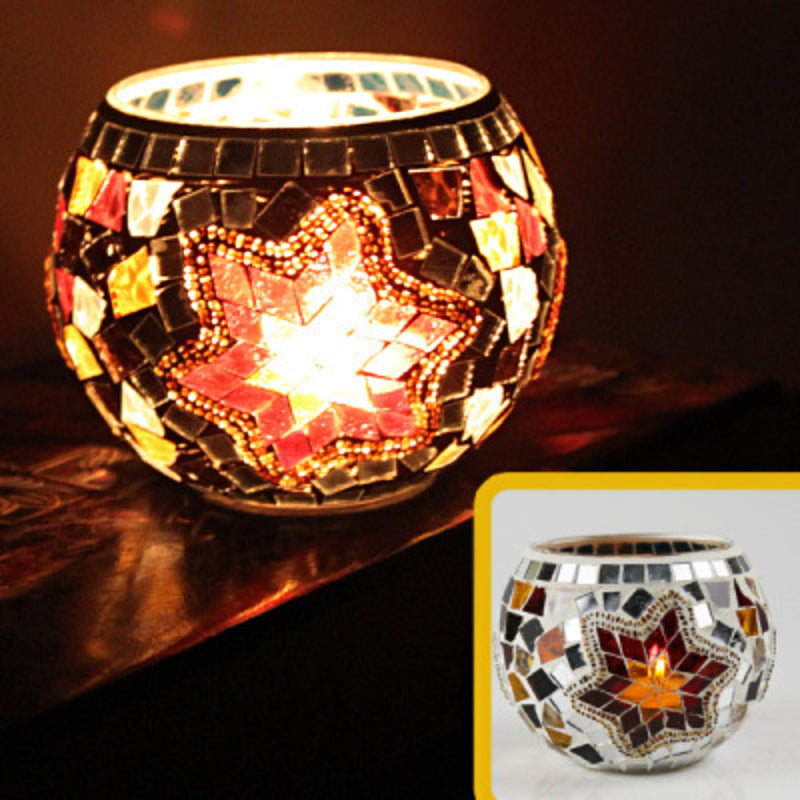 Skanto | Europeisk Retro Glass Mosaic Tealight Holder