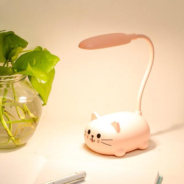 Skanto | Mini Tegneserie Katt LED Øyevern Leselampe USB Oppladbar Skrivebordlampe