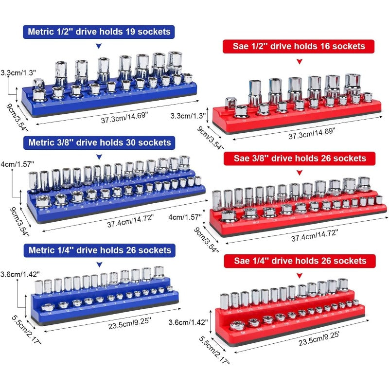 Heavy-Duty Magnetisk Socket Organizer Skanto