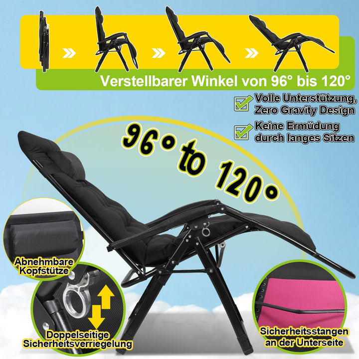 Solstol Sammenleggbar Dekk Stol opptil 200kg | Skanto