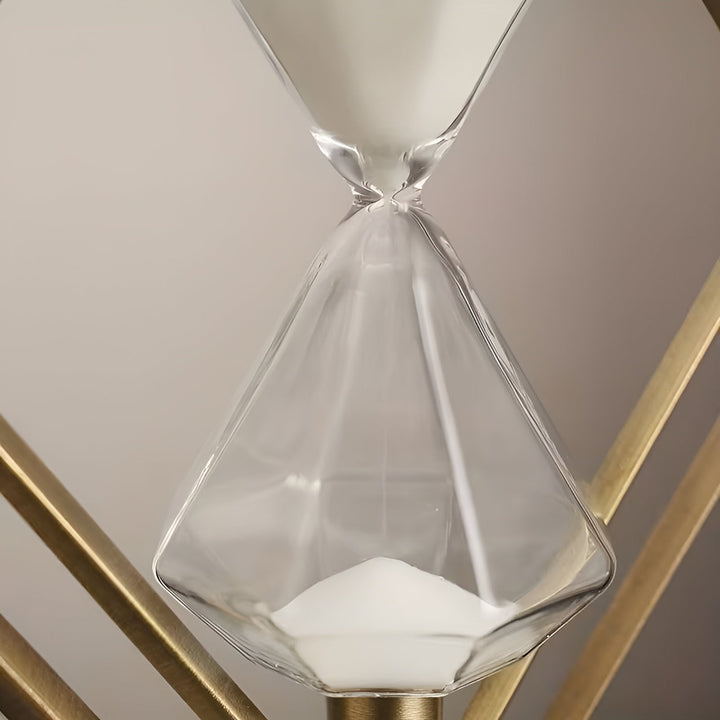 Timeglass med geometrisk metallramme – Dekorativ og avslappende | Med hvit sand som meditasjonstimer | Skanto