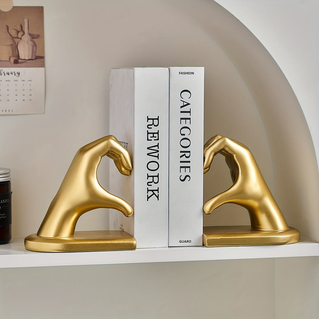 Chic Heart Support - Moderne Finger Bokholdere i Gull Skanto