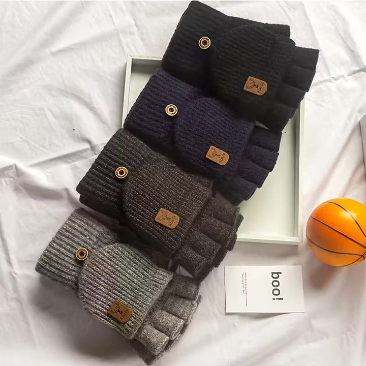 Skanto | Menns WinterPro Fingerless Hansker – Tykk, Varm og Behagelig