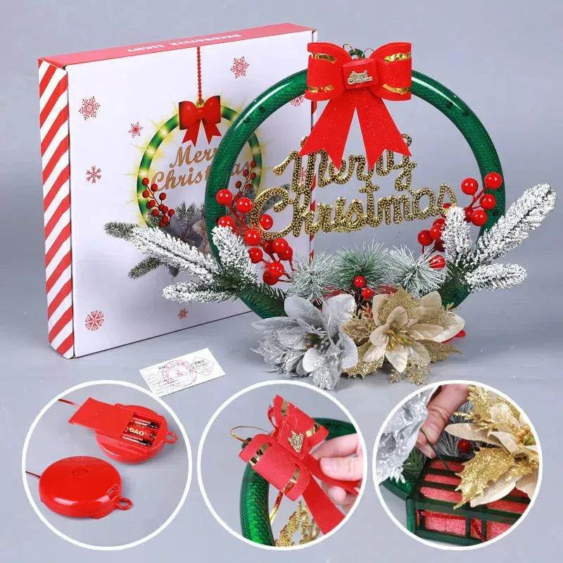 Skanto | Christmas Luminous LED Light Garland Dørhengende kranser Dekorasjoner