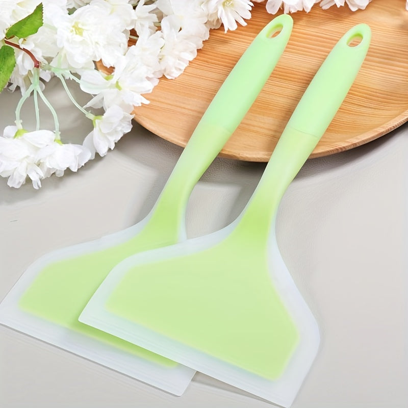 Skanto | Premium Tamagoyaki Silikon-Spade - Varmebestandig, Non-stick med bred ergonomisk grep - Ideell for pizza, steking, grilling, pannekaker, fluorescerende grønn, Eid Al-Adha Mubarak