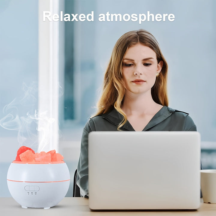 Skanto | Saltlampe Diffuser - 3-i-1 Essensiell Olje Diffuser, Himalaya Saltlampe & Luftfukter