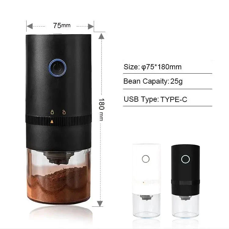 Skanto | Bærbar Elektrisk Kaffekvern med USB Type-C Lading & Keramisk Kvern