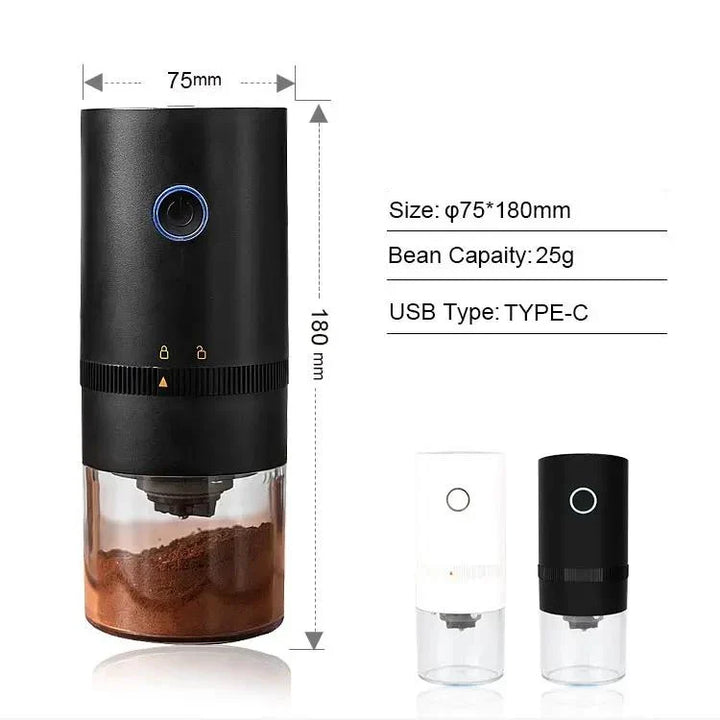 Skanto | Bærbar Elektrisk Kaffekvern med USB Type-C Lading & Keramisk Kvern