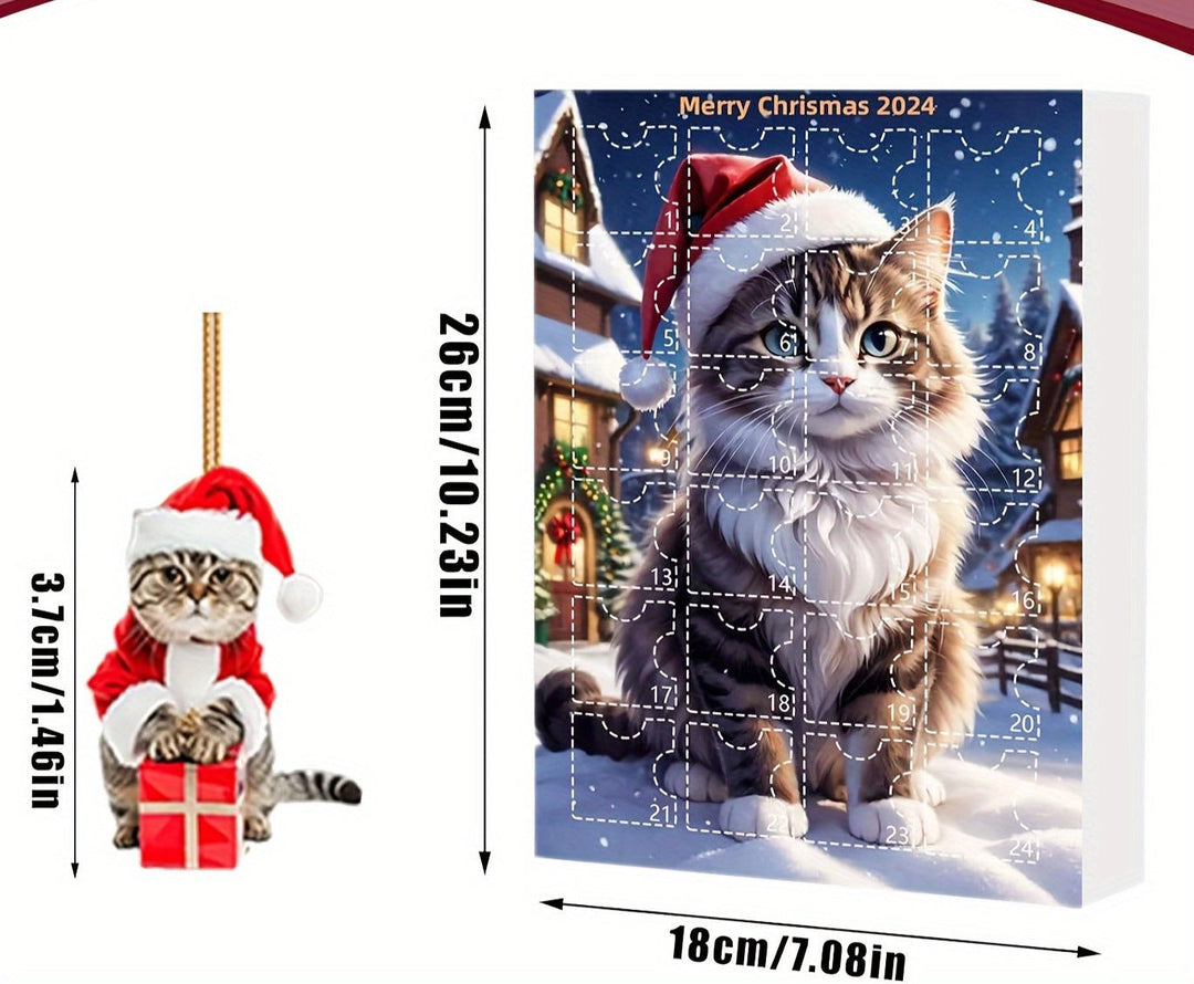 Skanto | Vintage Cats Advent Calendar – 24-dels julekalender med akrylhengelapper