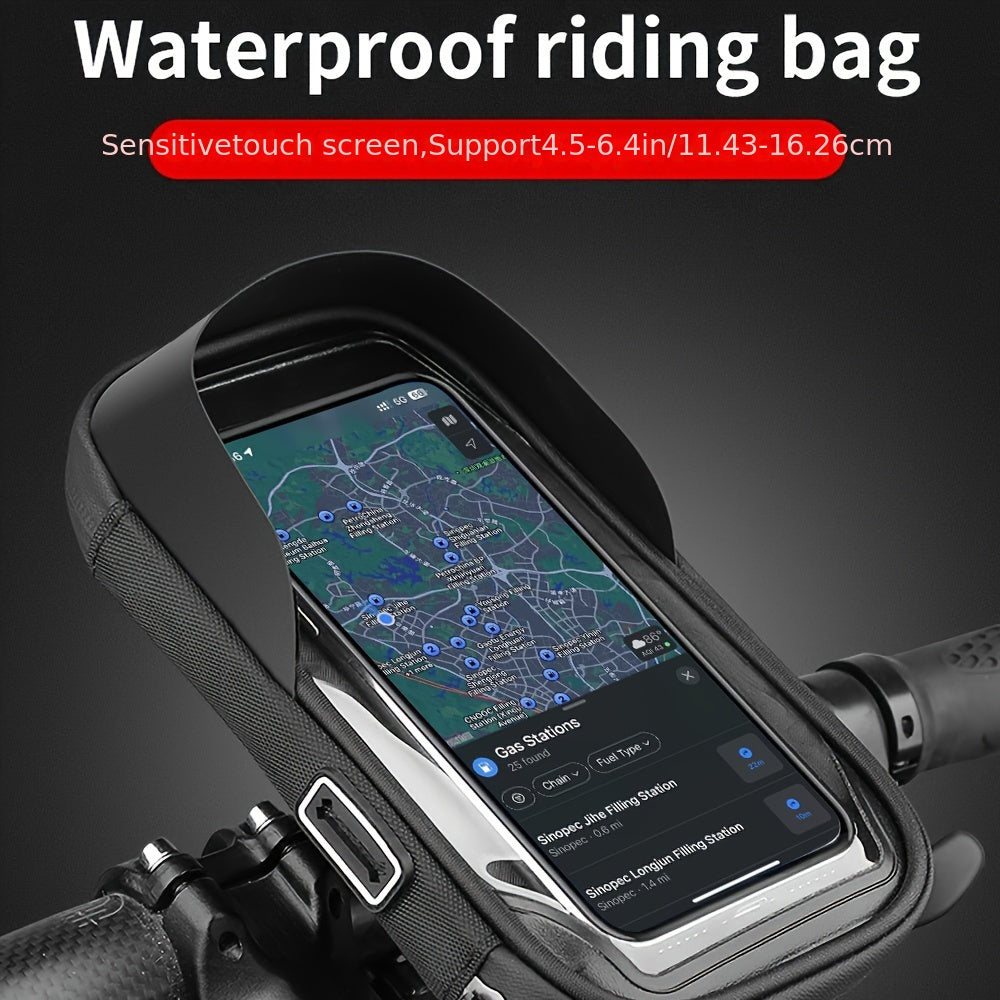 Vanntett telefonholder for sykkel og motorsykkel – 360° roterbar og egnet for 4.5–6.4 tommer | Skanto