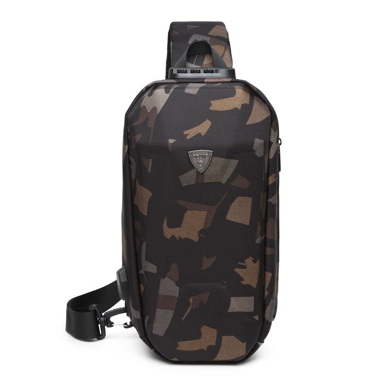 Skanto | Hard Shell Sling Bag med lås, USB-port, vanntett materiale, tyverisikre glidelåser