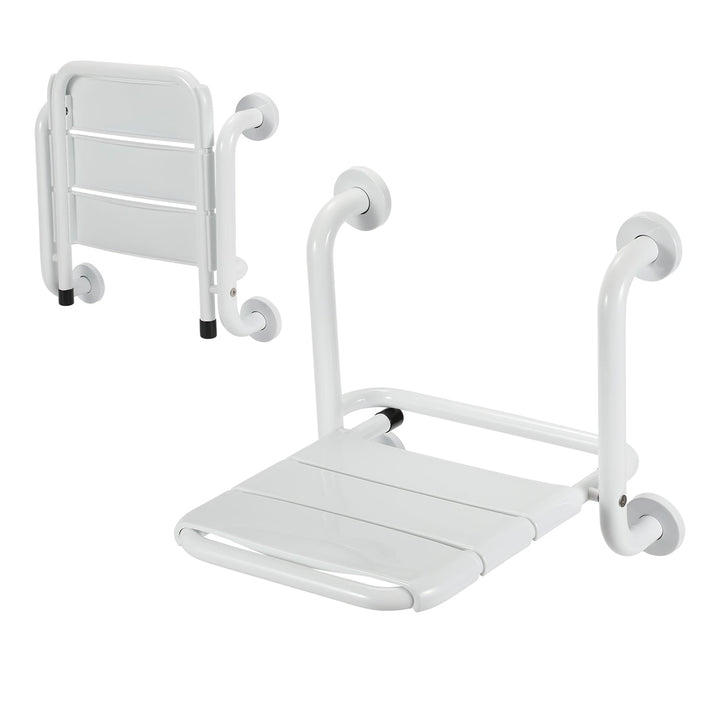 Foldbar dusjsete med armlener veggmontert | Skanto