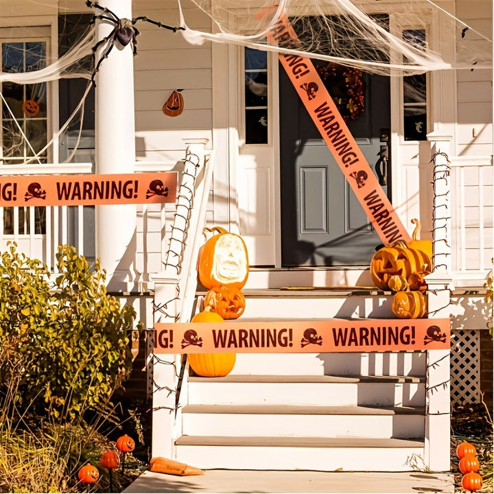 Skanto | Halloween Warning Tape Plastisk Skalle Banner