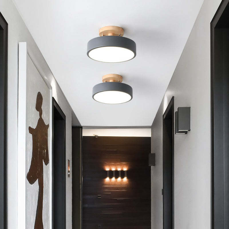 Stilig LED taklampe laget av tre og akryl for soverom, spisestue og stue