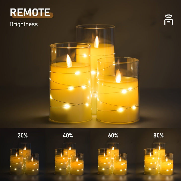 RomanticGlow – LED Stearinlys Sett med Fjernkontroll Skanto