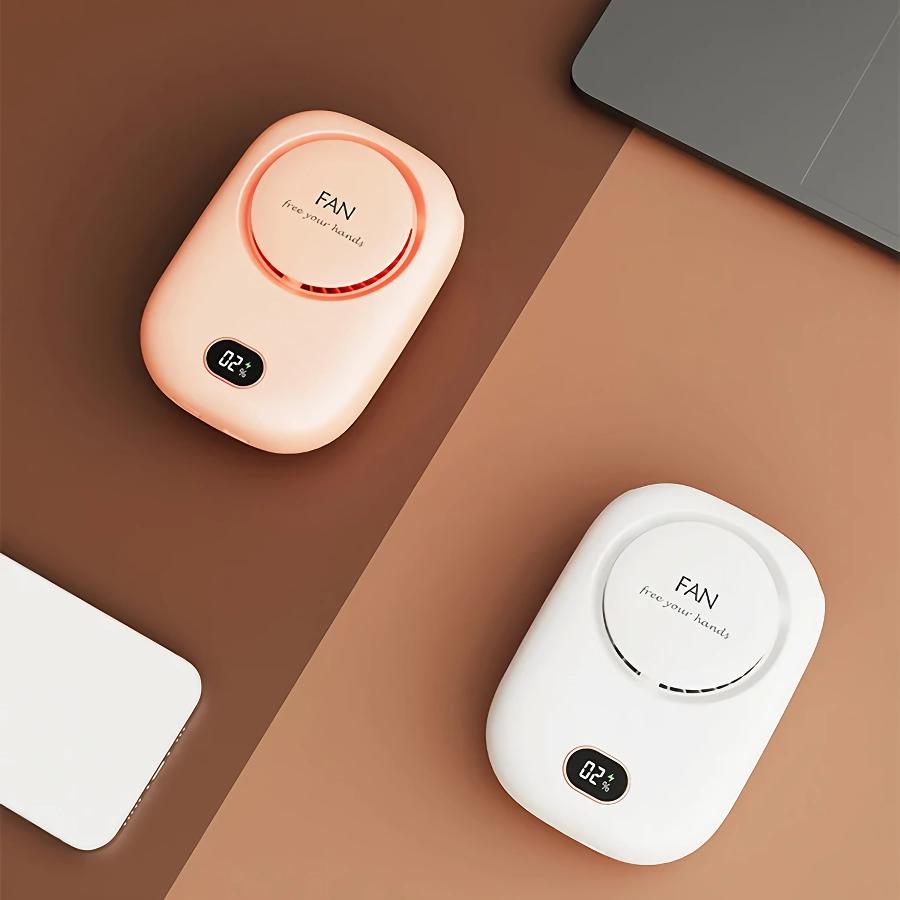 Bærbar USB-oppladbar hengende hals mini-vifte | Skanto