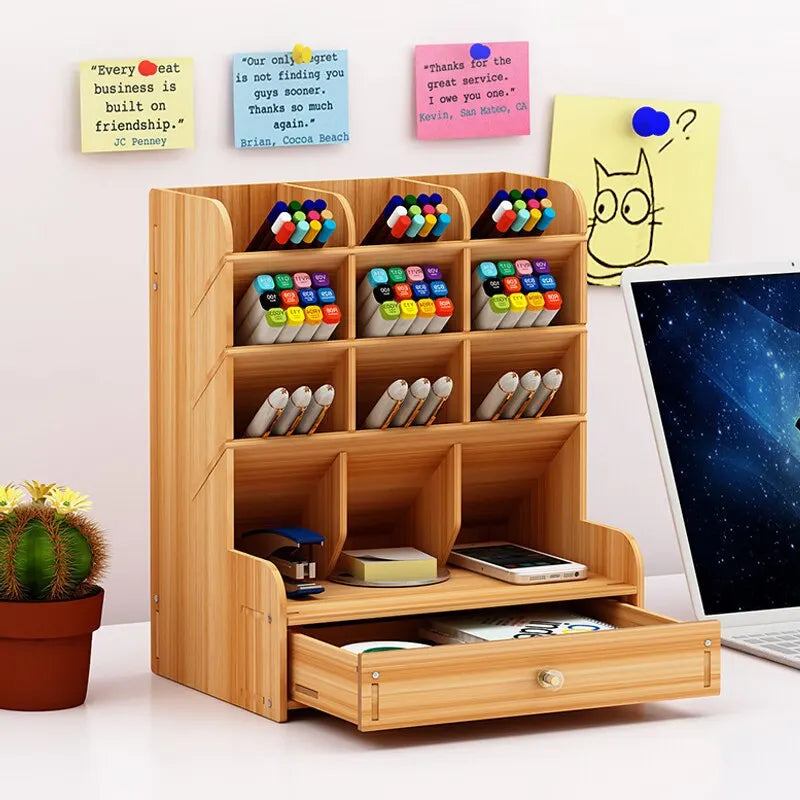 Skanto | PenBox | Skrivebord Organizer | Tre Blyantholder | Stilig og Effektiv Oppbevaringsløsning