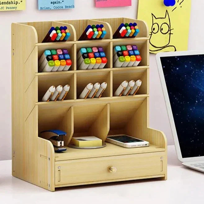 Skanto | PenBox | Skrivebord Organizer | Tre Blyantholder | Stilig og Effektiv Oppbevaringsløsning