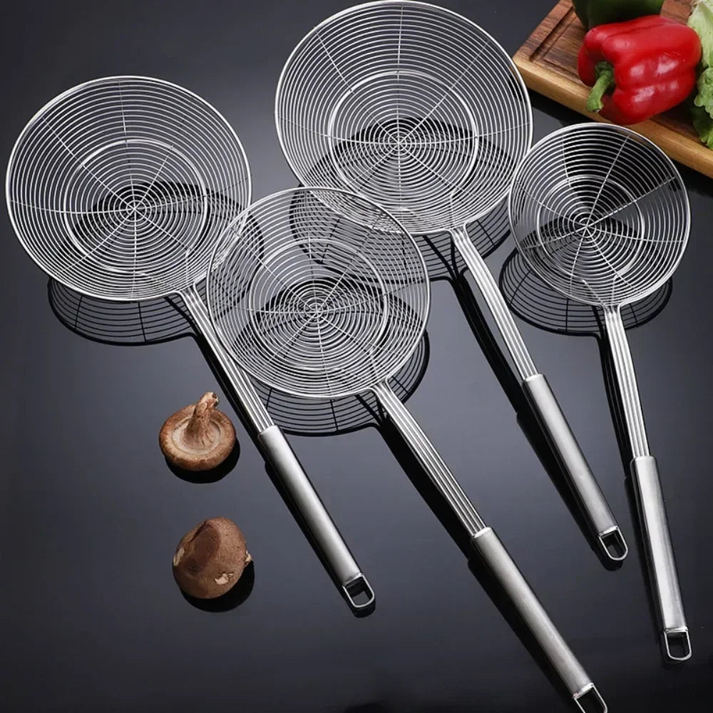 1stk Rustfritt Stål Dobbel Rund Skje for Steking Drenering Siling | Skanto