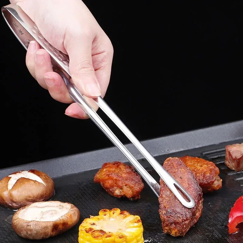 1 stk Rustfritt Stål Kjøkken Grilltang Forlenget Matklype Redskap | Skanto