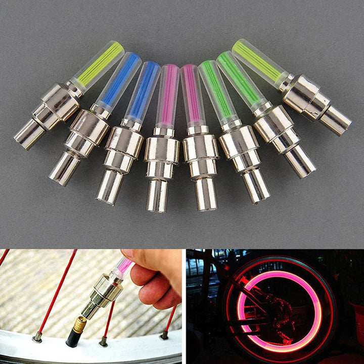 2 stk bilhjul LED-lampe, motorsykkel sykkel dekk ventilhette Skanto