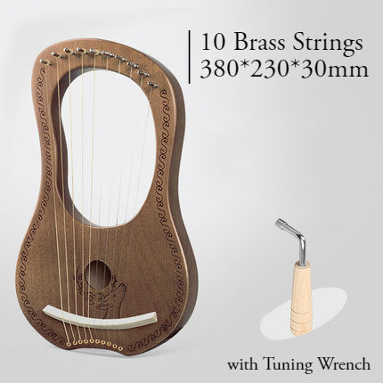 Skanto | 16 Messingstreng Mahogni Lyre Harpe med Tonetrench for Barn, Tenåringer & Voksne