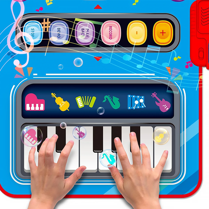 Skanto | PlayTune Lydmatte – Interaktiv Musikkmatte for Barn med 5 Instrumenter (Trommer, Piano, Fiolin)