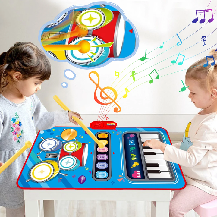 Skanto | PlayTune Lydmatte – Interaktiv Musikkmatte for Barn med 5 Instrumenter (Trommer, Piano, Fiolin)
