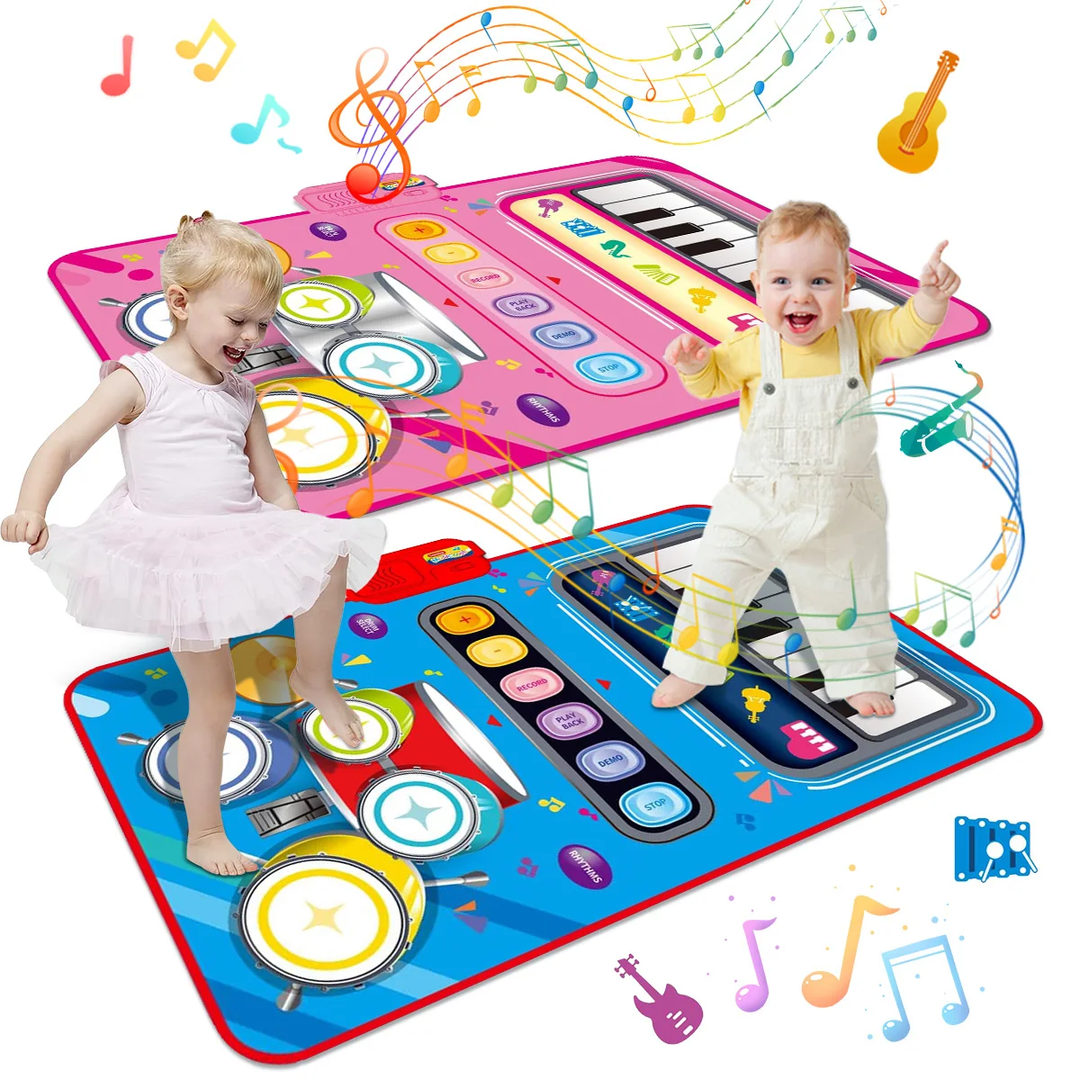 Skanto | PlayTune Lydmatte – Interaktiv Musikkmatte for Barn med 5 Instrumenter (Trommer, Piano, Fiolin)