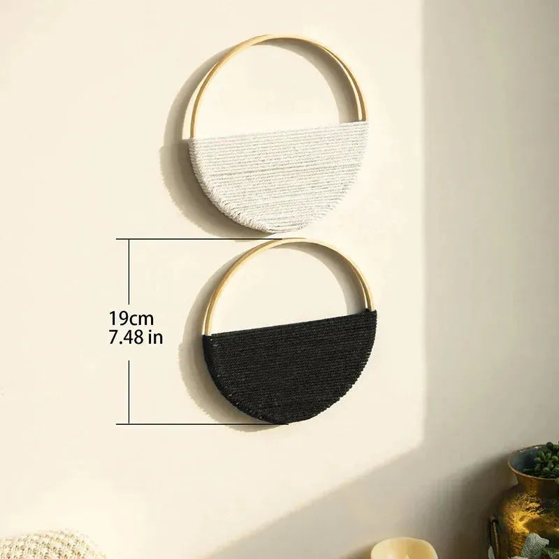 Sirkulær Makrame Veggdekor med Symmetrisk Design Skanto