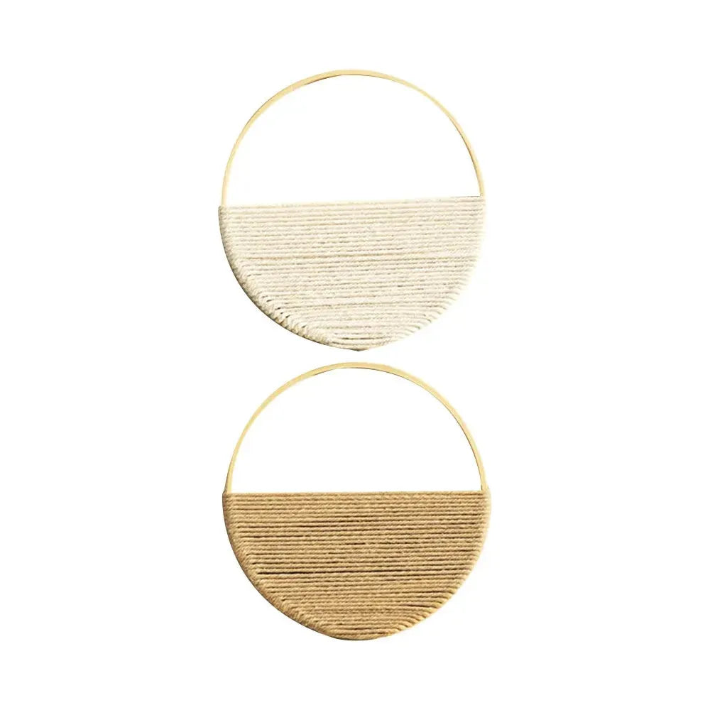 Sirkulær Makrame Veggdekor med Symmetrisk Design Skanto