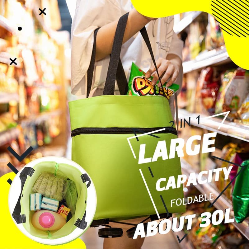 2-i-1-Einkaufstasche mit Rollen – CarryFlex