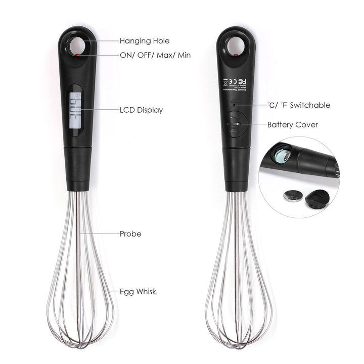 Skanto | 2-i-1 Instant-lese Mat Termometer og Eggvisp